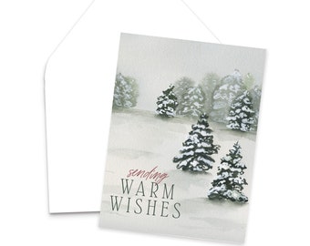 Watercolor Christmas Greeting Card / Watercolor Winter Scene Painting / Blank Greeting Cards / Watercolor Christmas Card / Christmas Cards