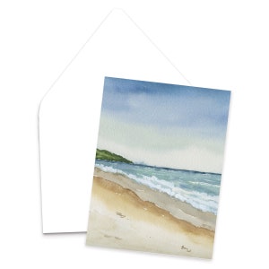 Castaway Daydream Watercolor Greeting Card / Beach Painting / Blank Greeting Cards / Watercolor Landscape Notecard Set / Landscape Card