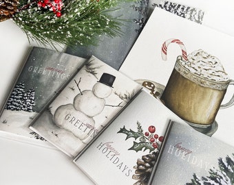 Holiday Art Prints and Cards Gift Bundle / Holiday Greeting Cards / Holiday Gifts / Christmas Gift Bundle / Watercolor Holiday Art