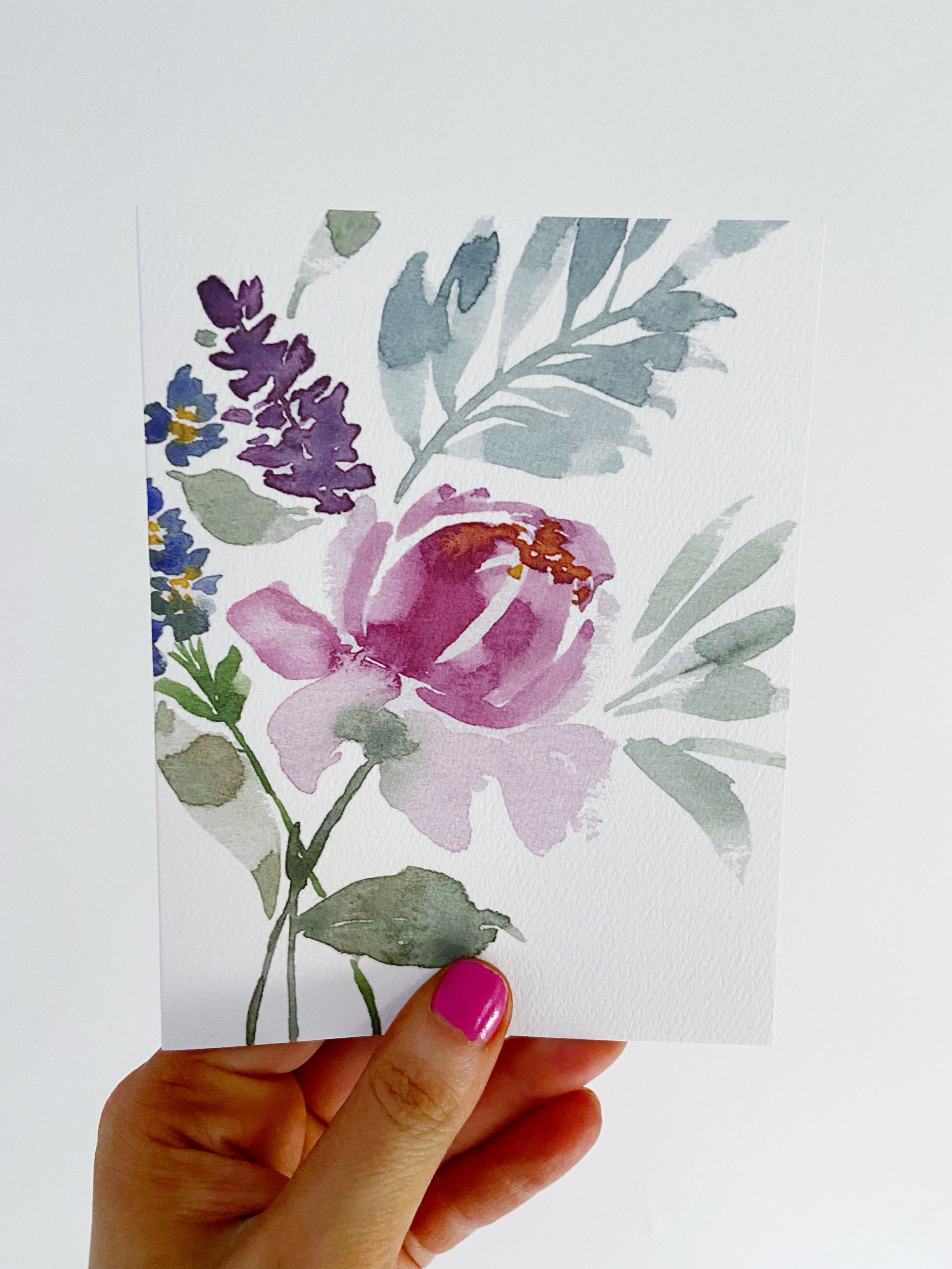 Sweet Grace Floral Note Cards | Watercolor Flowers Notecards | Blank ...