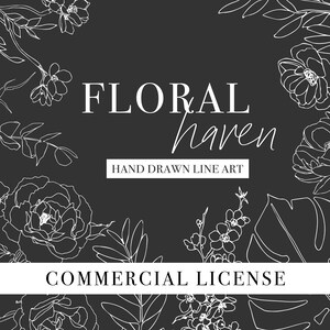 Commercial License - Floral Haven - Hand Drawn Floral Graphic Collection