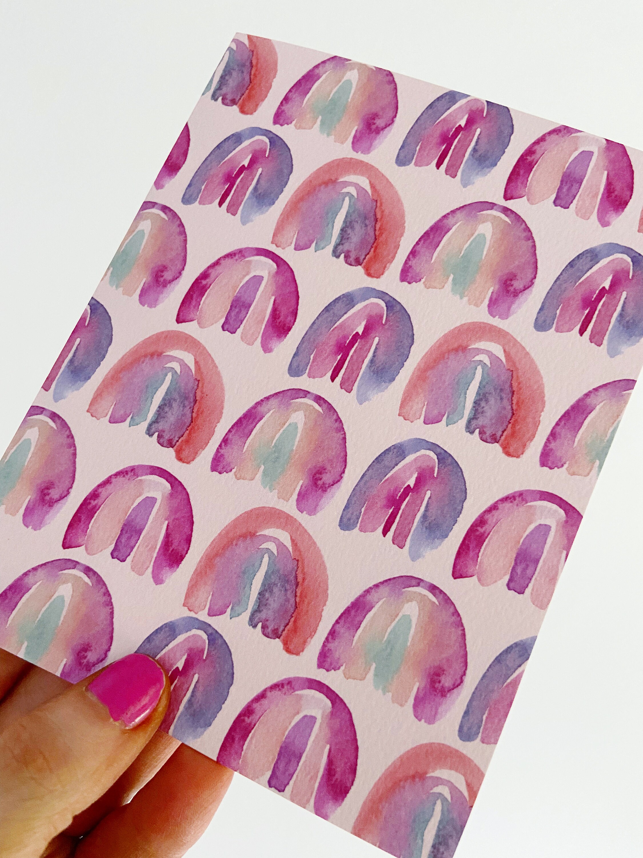 Rainbow Note Cards With Envelopes Watercolor Rainbow Notecards Blank ...