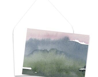 Relaxing Watercolor Wash Note Cards / Watercolor Notecards / Blank Greeting Cards / Thank You Card Set / Abstract Watercolor Stationery Set
