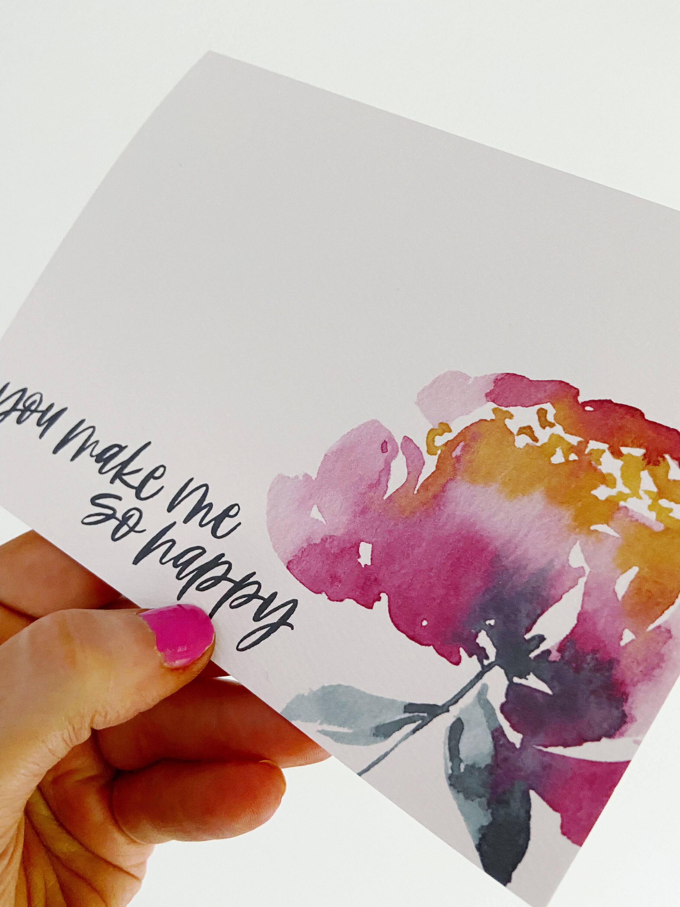 Watercolor Flower Note Cards / Watercolor Floral Notecards / Blank Love ...