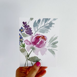 Sweet Grace Floral Note Cards | Watercolor Flowers Notecards | Blank ...