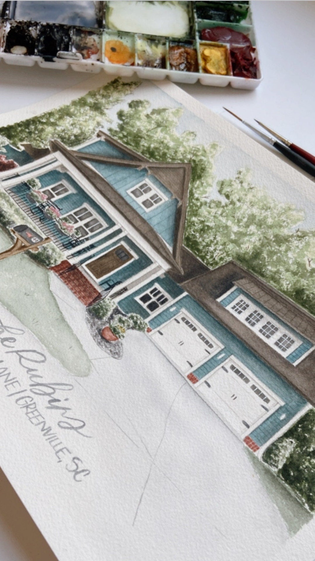 Custom Watercolor House Portrait 9x12 / Personalized Housewarming Gift ...