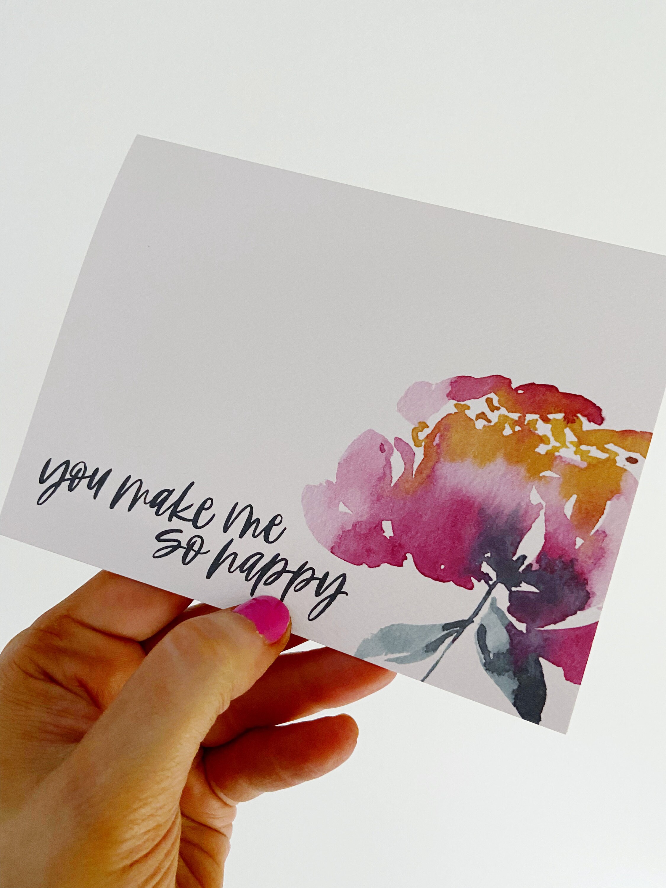 Watercolor Flower Note Cards / Watercolor Floral Notecards / Blank Love ...