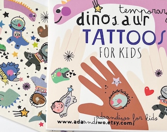 DINOSAURS temporary tattoos for kids. Dermatologically tested. Great fun. Created for dinosaur lovers.