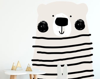 LARGE wall decal for kids with bear. Removable Self Adhesive vinyl. Nursery decal. vinyl, Eco water based non toxic inks