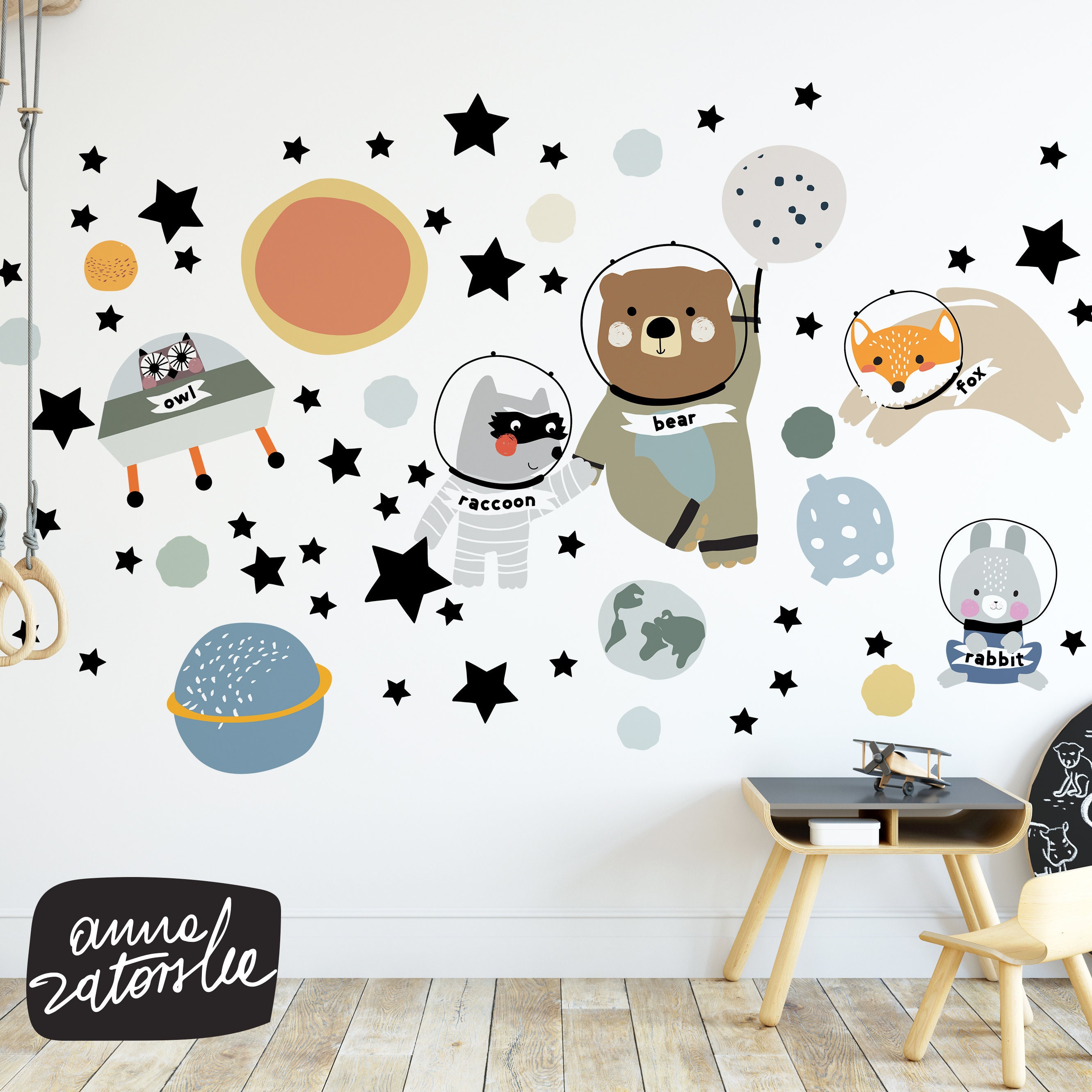 Woodland Animals as Cosmonauts in Outer Space. Wall Stickers - Etsy Woodland Animals as Cosmonauts in Outer Space. Wall Stickers - Etsy