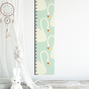 zwaan groeigrafiek, groeimeter met zwanen. Growth Chart Girl. Growth Chart Ruler. Decor van het kinderdagverblijf