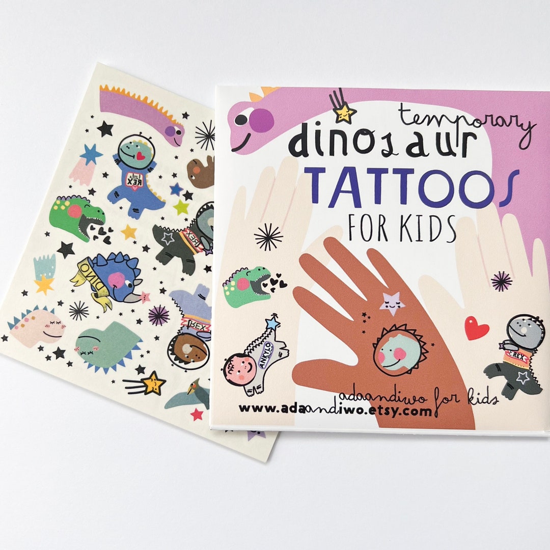 DINOSAURS Temporary Tattoos for Kids. Dermatologically Tested. Great ...