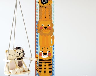 Wild cats sticker Growth Chart. Growth Chart Ruler. Nursery Decor.  Room Decor