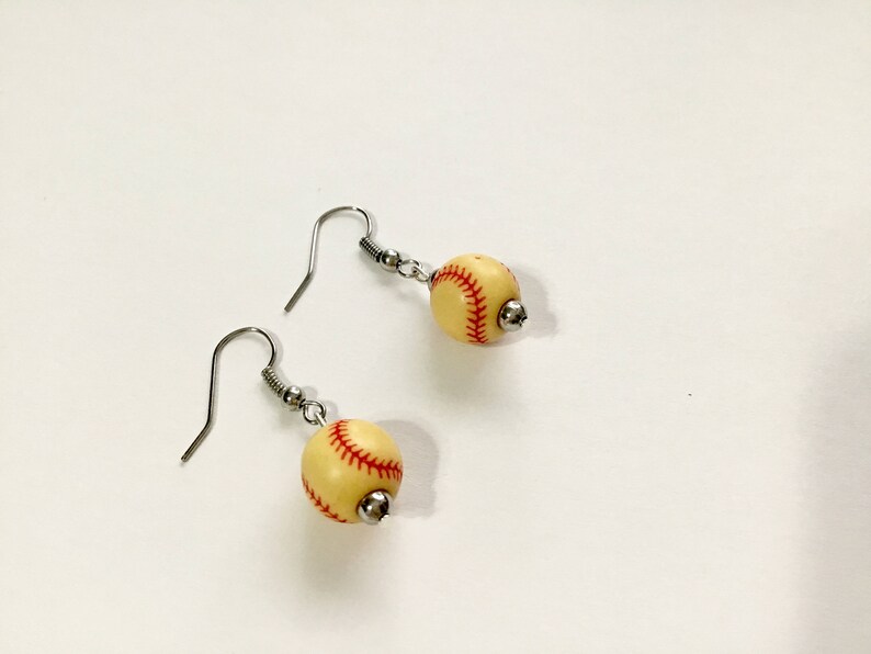 Softball Earrings Sports Jewelry Softball Fan Softball Etsy