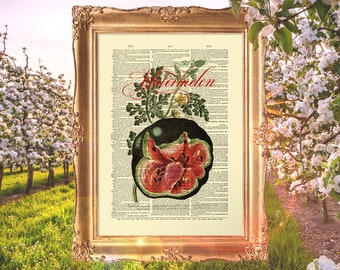 Watermelon Print, Vegetable Art Decor, Vegan Art Posters, Garden Kitchen Print, Kitchen Art, Birthday Gift Poster, Anniversary Decor - E29_2