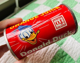 Vintage Donald Duck Orange Juice Tin Vintage Disney