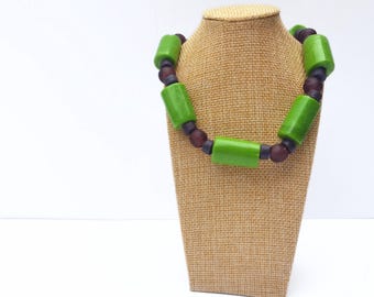 Collar llamativo con cuentas, joyería de cuentas gruesas, regalo elegante para mujer creativa.
