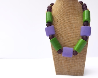 Collar llamativo con cuentas, joyería de cuentas gruesas, regalo elegante para mujer creativa.