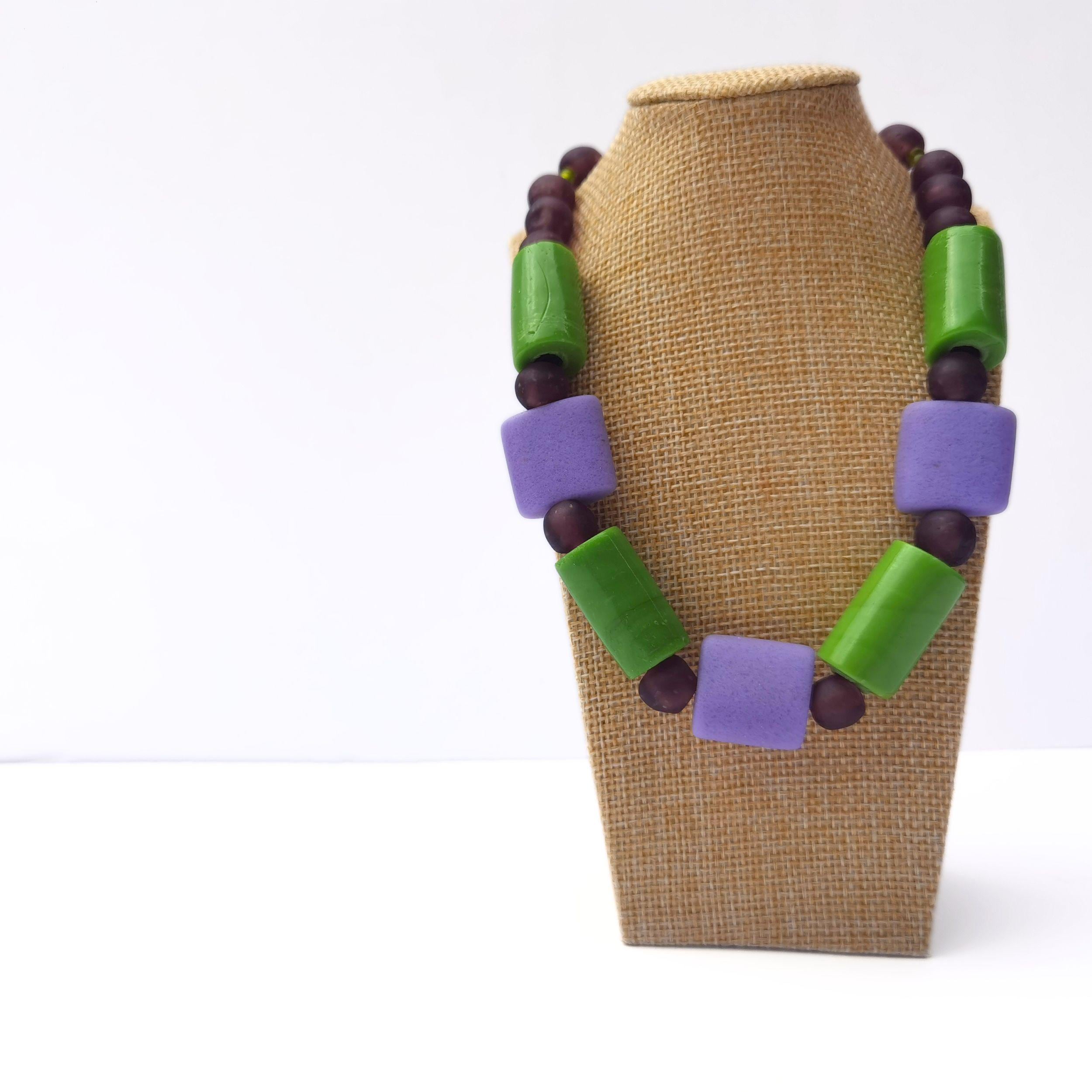 Statement bead necklace, Chunky beaded jewellery, Elegant gift for creative woman