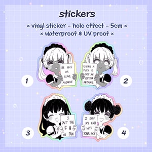 Menhera Sticker Yami Kawaii Yamikawaii Maid Dishwaterproof Holo Sticker image 7