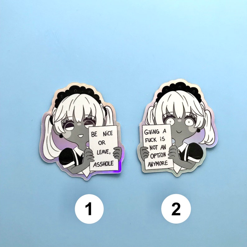 Menhera Sticker Yami Kawaii Yamikawaii Maid Dishwaterproof Holo Sticker image 2