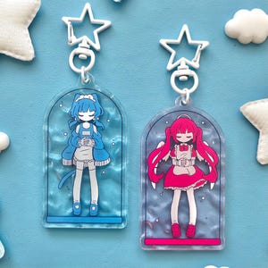 Tenshi Kaiwai Mizuiro Catgirl Angel Pod Ripple Acrylic Water Acrylic Charm Keychain