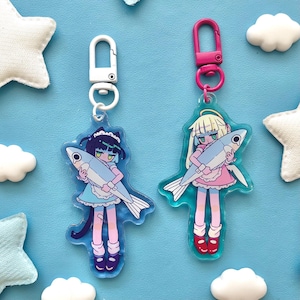 Tenshi Kaiwai Mizuiro Catgirl Angel Ripple Acrylic Water Acrylic Charm Keychain