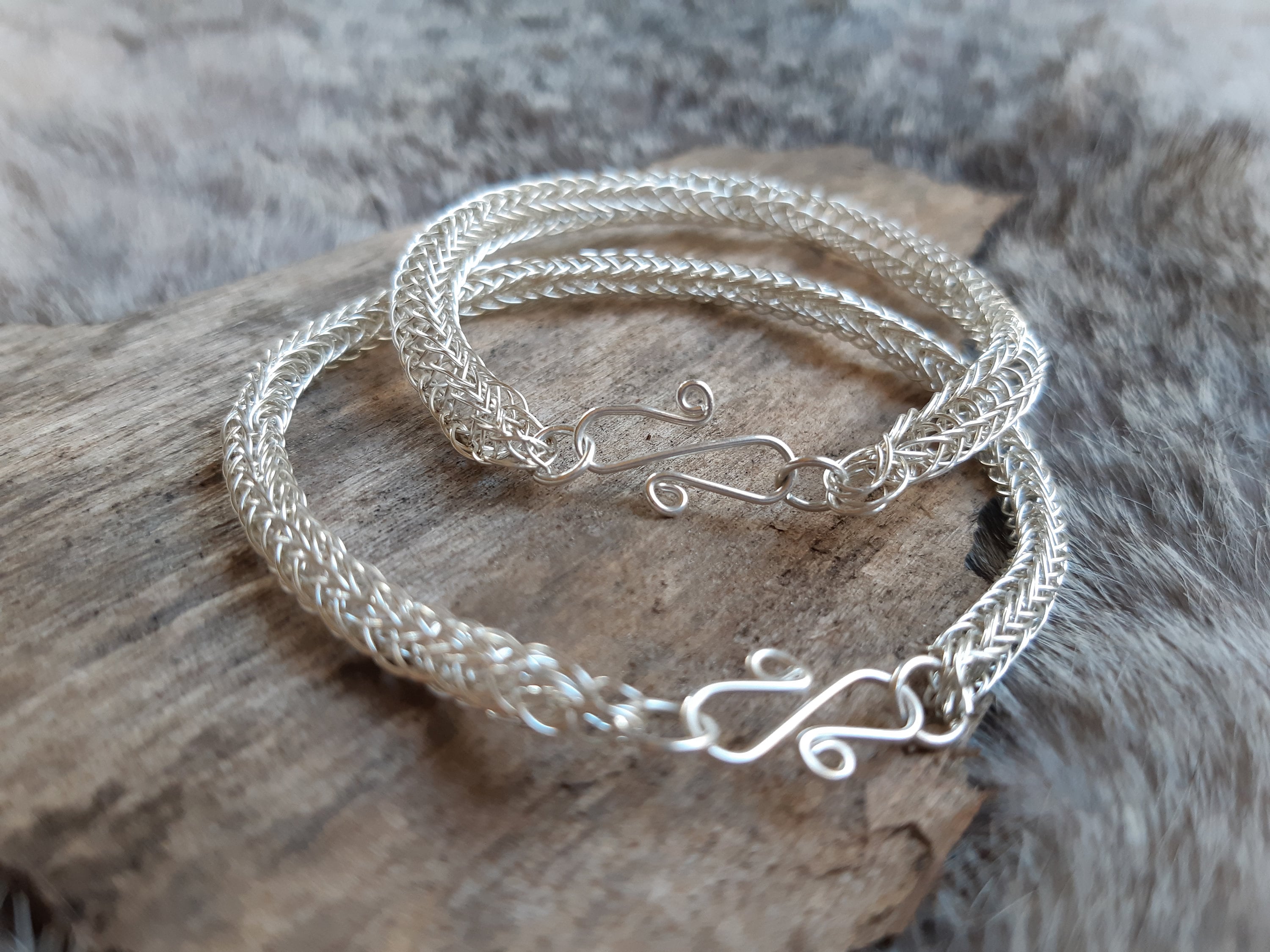 6.5”, Viking Sterling silver bracelet, 925 circle chain monogram “CBA” heart