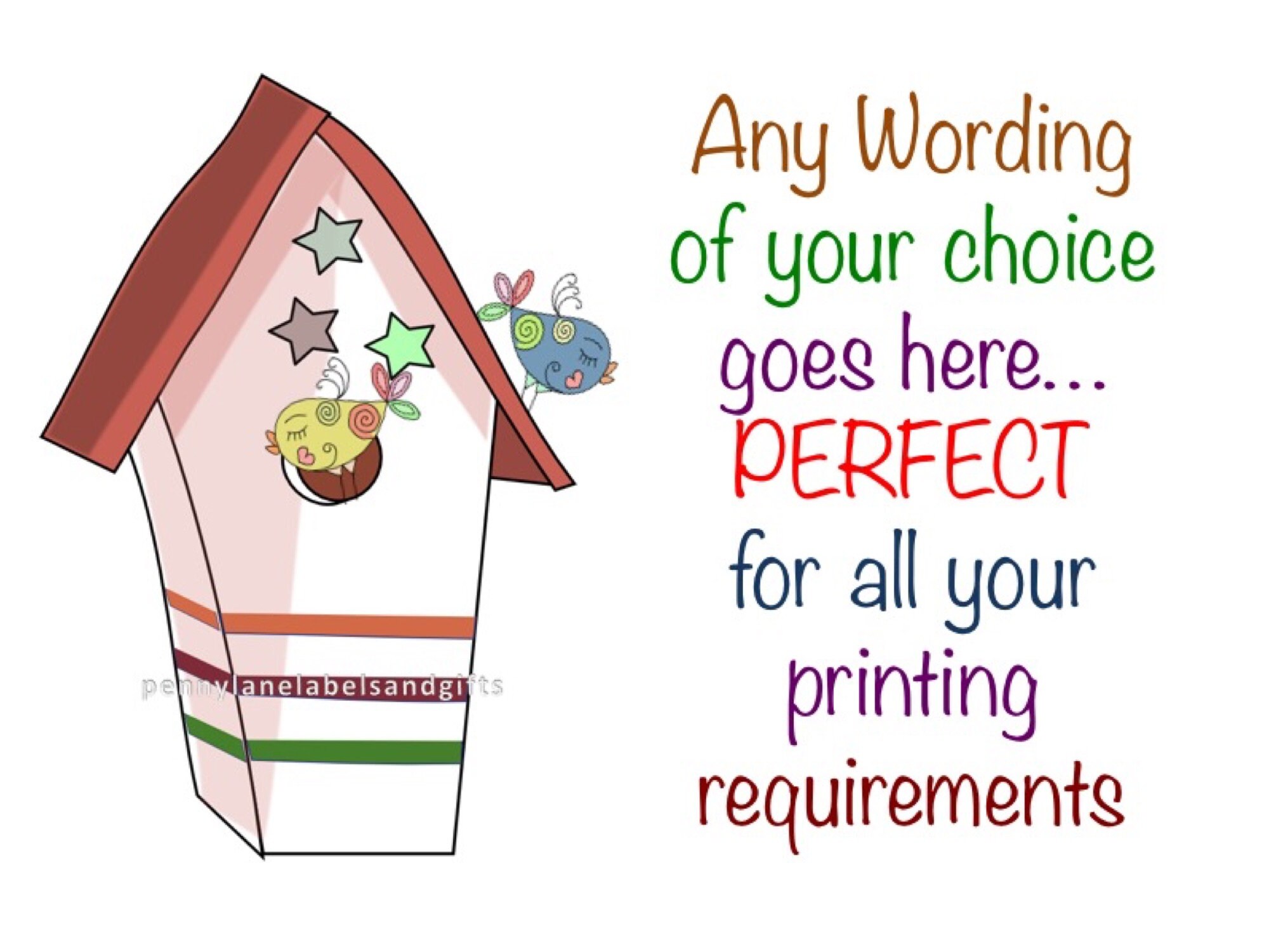 Birdhouse Stickers/Personalised Address Labels/Stickers for all