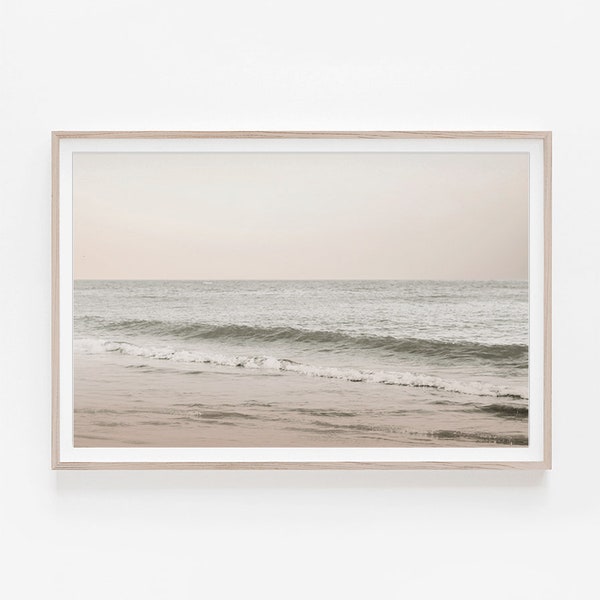 Horizontal Wall Art,Beach Print,Horizontal Print,Art Print,Pastel Wall Art,Ocean Print,Beach Photography,Art above Bed,Horizontal Art Print