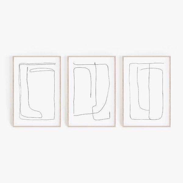 Abstract Black and White Print Etsy