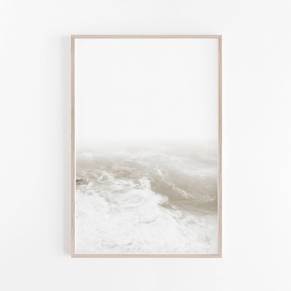 Ocean Print,Digital Print,Earthy Tones Print,Earthy Tones Ocean,Muted Ocean Print,Pale Ocean Print,Natural Tones,Ocean Fog,Sea Fog,Art Print