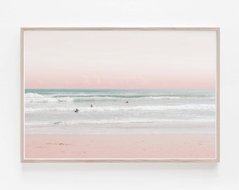 Beach Digital Print, Pastel Wall Art, Pastel Print, Digital Print, Wall Art Prints, Large Wall Art, Horizontal Print, Horizontal Wall Art