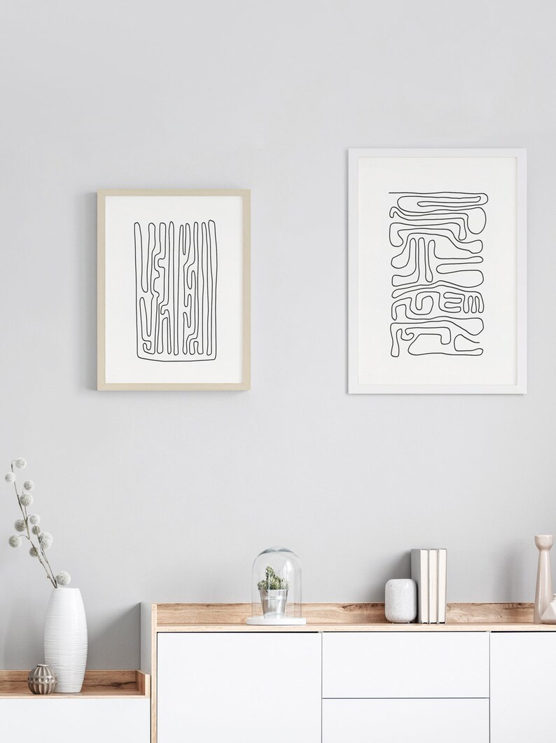 Lines Art Abstract Art Abstract Wall Art Art Prints Set of Etsy
