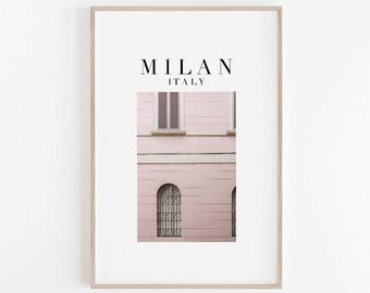 Milan Poster,Italy Print,Italy Wall Art,Pink Wall Art,Art Print,Photography,Travel Print,Milano Print,Architectural Print,Pastel Wall Art