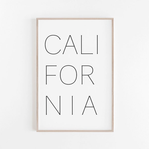 California Wall Art, California Art, California Art Print, Cali Print, Cali Wall Art, California Typography, California Poster, Cali Poster