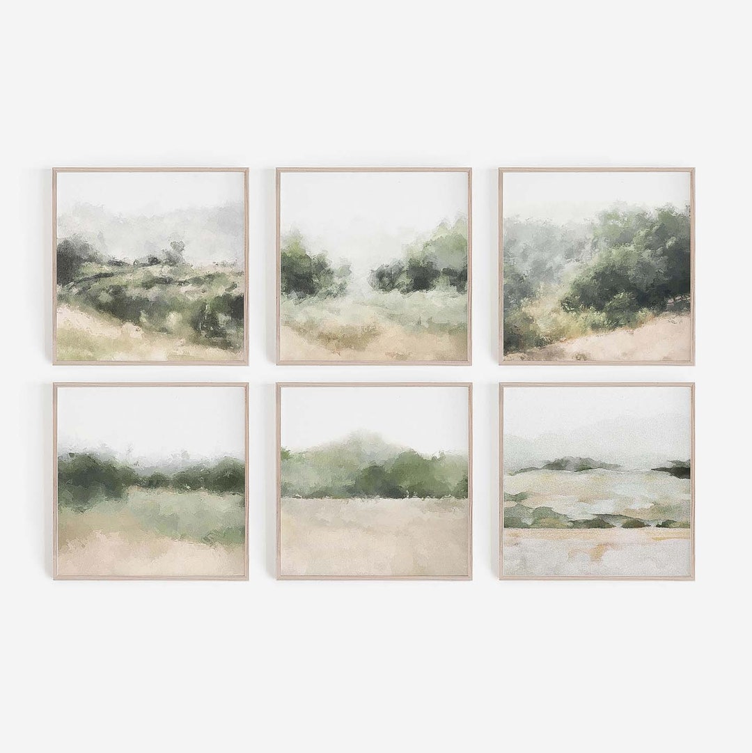 Farmhouse Prints, Set of 6 Prints, Digital Prints, Green Prints ...