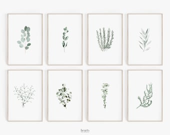 BOTANICAL PRINTS, Set of 8, DIGITAL Prints, Botanical Posters, Farmhouse Prints, Art, Farmhouse Wall Art, Farmhouse Decor, Gallery Wall Set