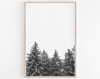 Black and White Art,Nordic Print,Nordic Wall Art,Forest Print,Forest Wall Art,Forest Art Print,Printable Wall Art,Pine Trees Print,Art Print