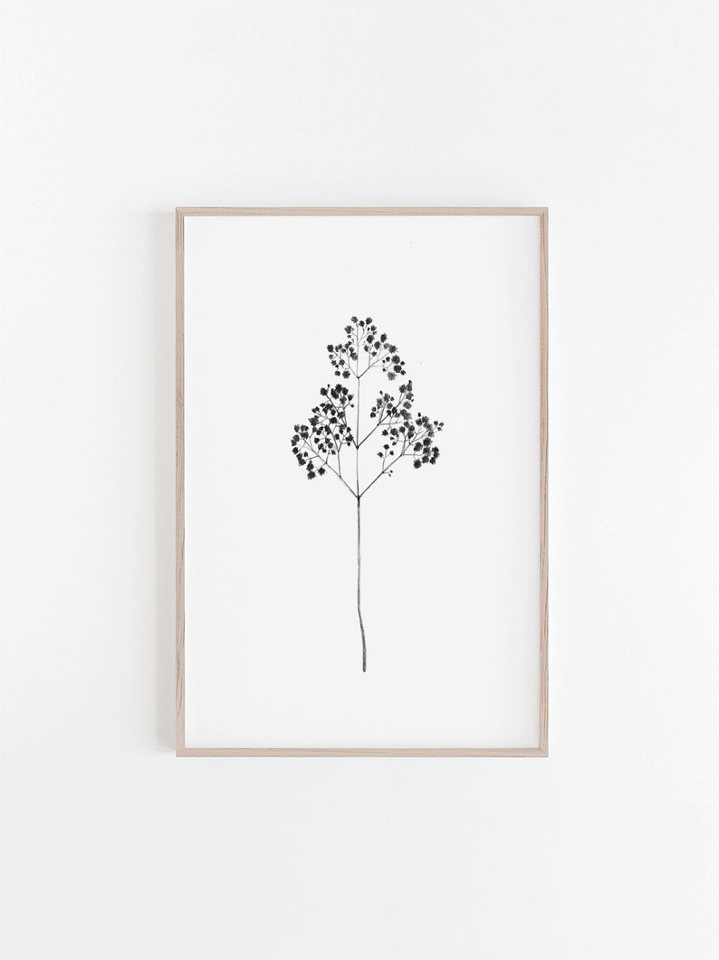 Digital DIY Print,Branch Print,Branch Drawing,Farmhouse Print,Farmhouse Wall Art,Art Print,Baby breath Print,Botanical Print,Farmhouse Art