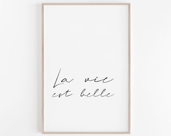 Love Poem Print French Quote Wall Art