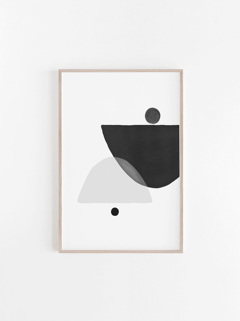Elegant black and white abstract print shift main image 1