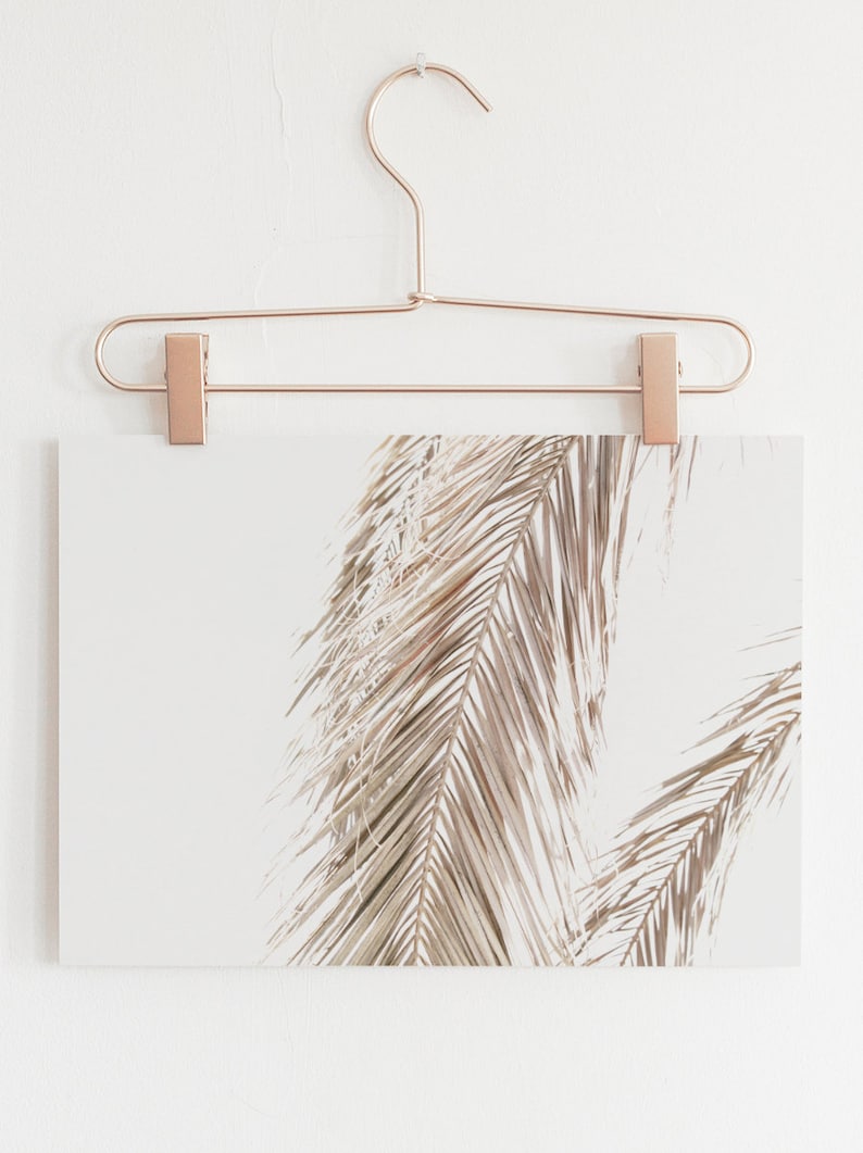 Horizontal Print, Horizontal Wall Art, Palm Leaf Print, Tropical Print, Palm Leaves, Tropical Decor, Pale Yellow Wall Art,Palm Leaf,Tropical image 2