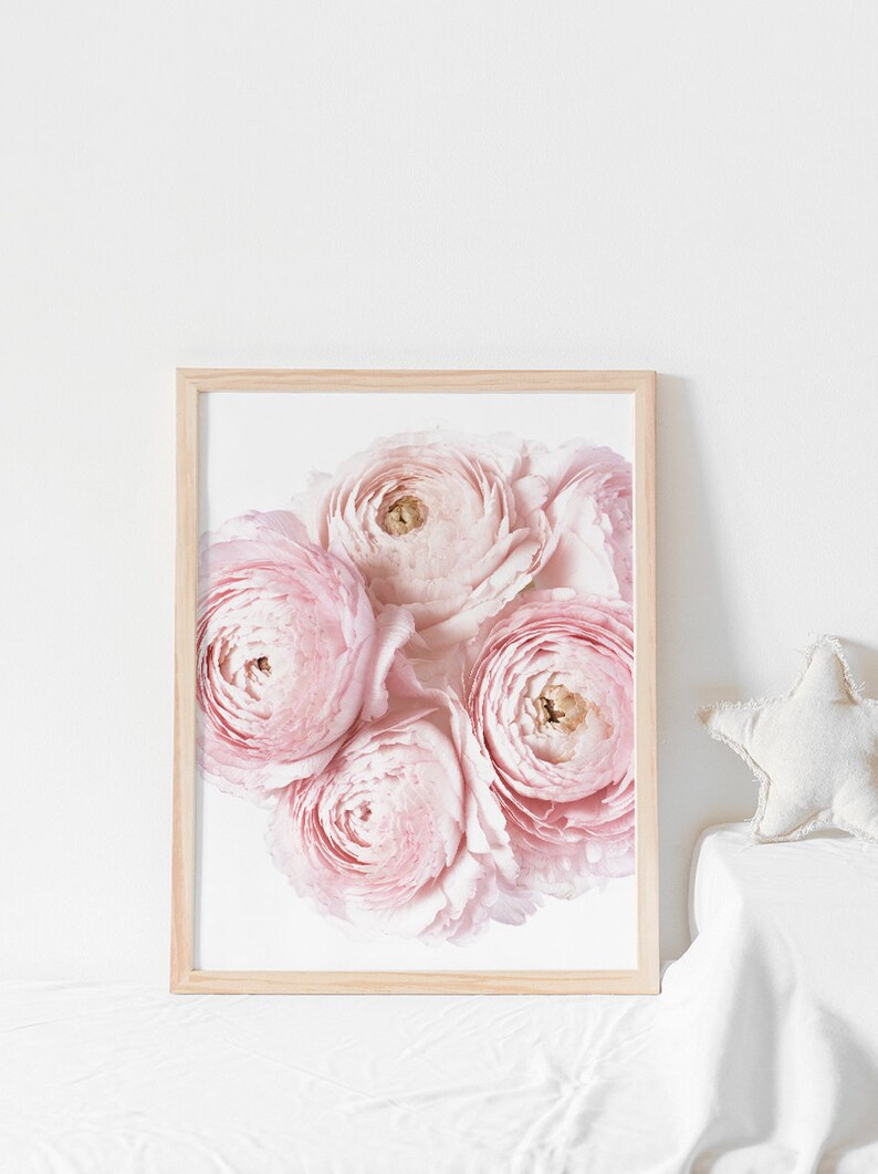 Flower Print Pink Print Wall Decor Pink Wall Art Pink Wall Etsy
