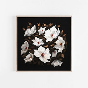 Floral Print, Digital Print, Floral Wall Art, Floral Decor Print, Vintage Wall Art, Wall Art Decor, Square Wall Art, Large Wall Art, Art
