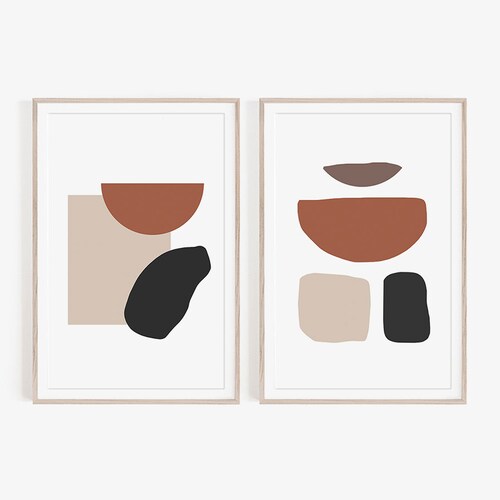 DIY Wall Art Prints Set of 2 Prints Abstract Prints Etsy
