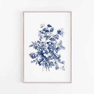 Digital Print, Blue Wall Art, Botanical Wall Art, Floral Wall Art, Blue Art Print, Art Print, Botanical Print, Printable Wall Art, Prints
