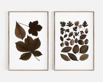 Antique, Dark Vintage Botanicals, Rustic, Wall Art, Digital Prints, Set of 2, Prints, Wall Prints, Living Room Wall Art, Home Decor, Bedroom