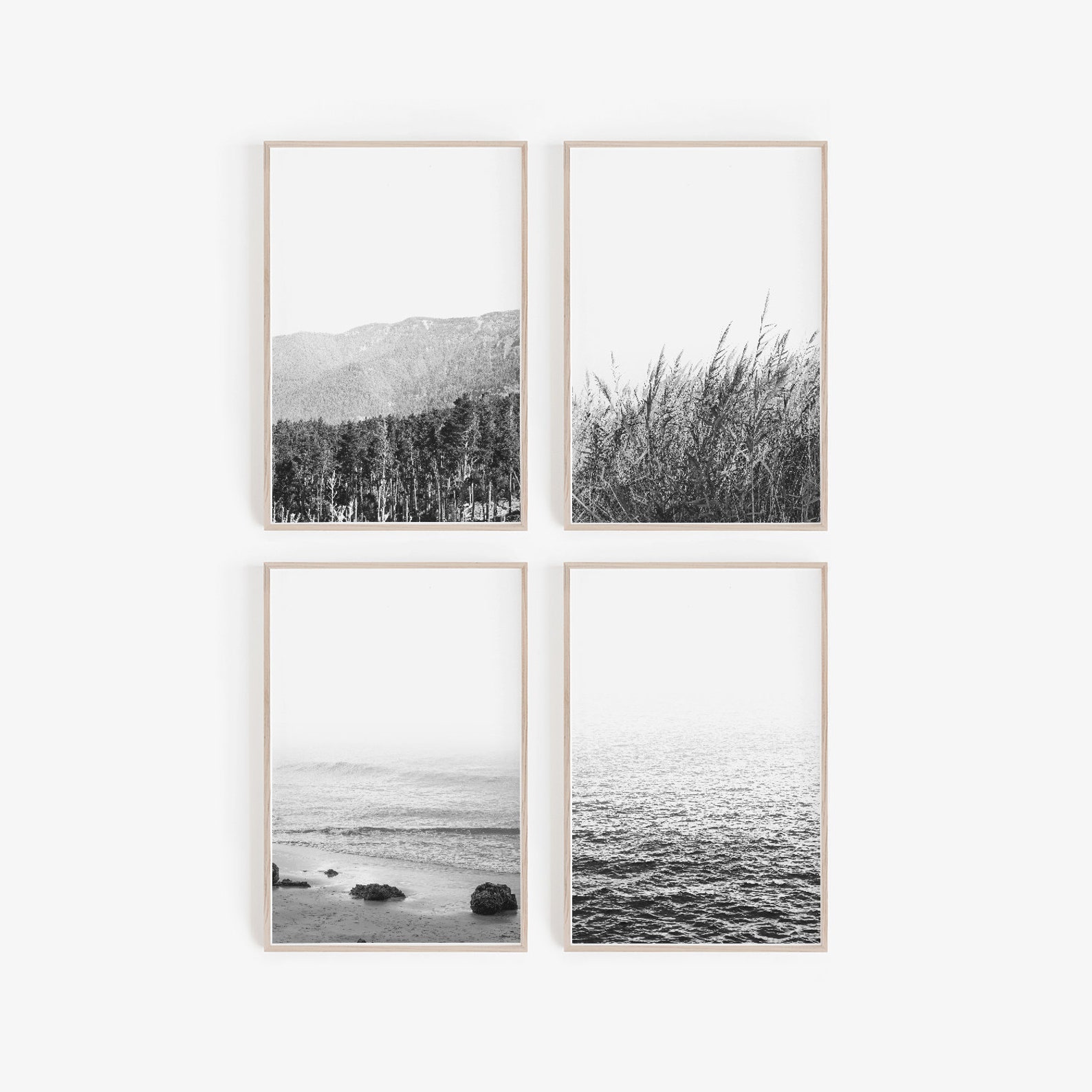 Set of 4 Prints Digital Download Black and White Prints Etsy