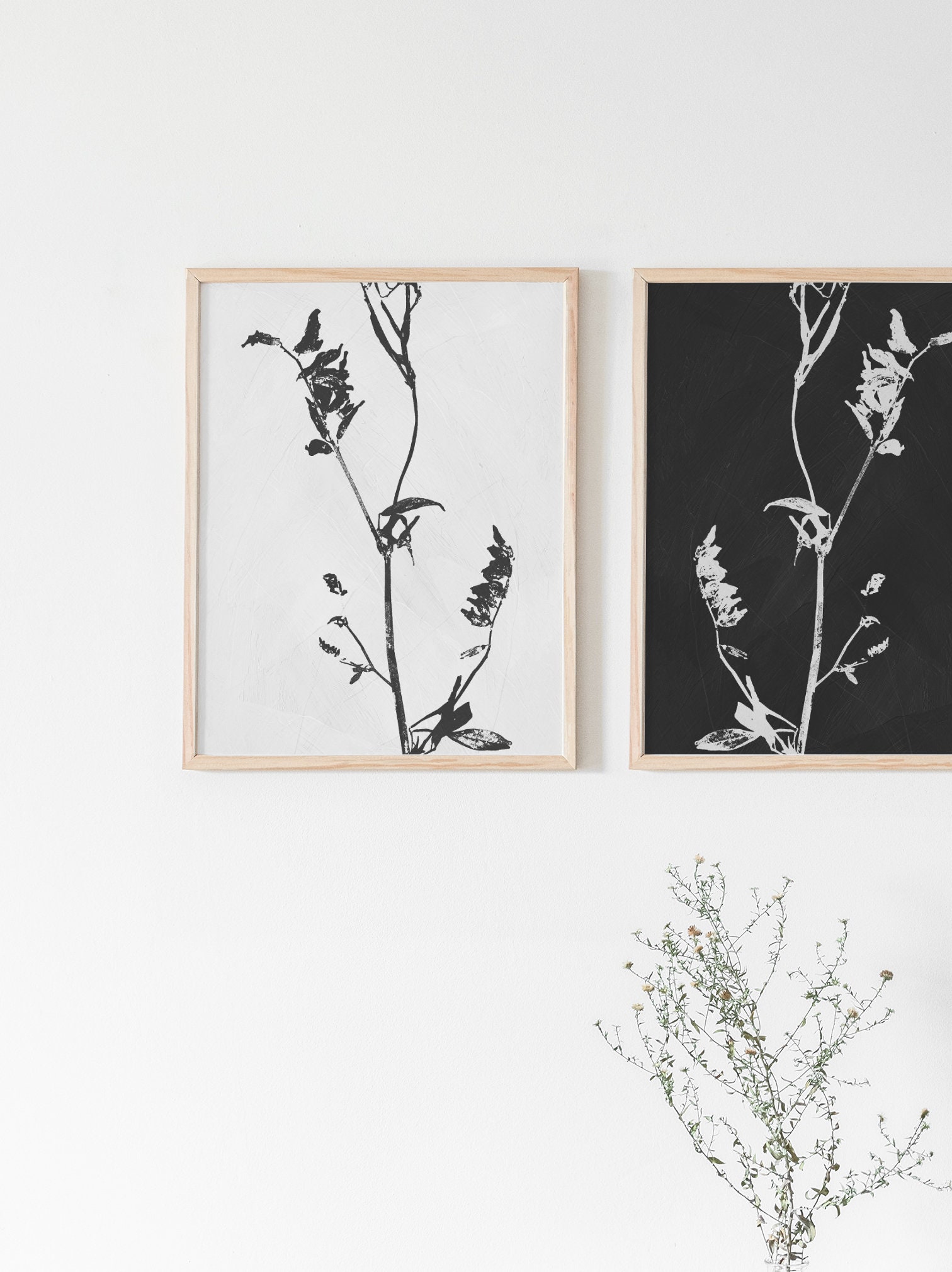 Digital PRINTS Set of 2 Wall Art Black and White Prints - Etsy